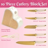 Paris Hilton Heart-Shaped Knife Block Set, 10 Piece Set, White ...
