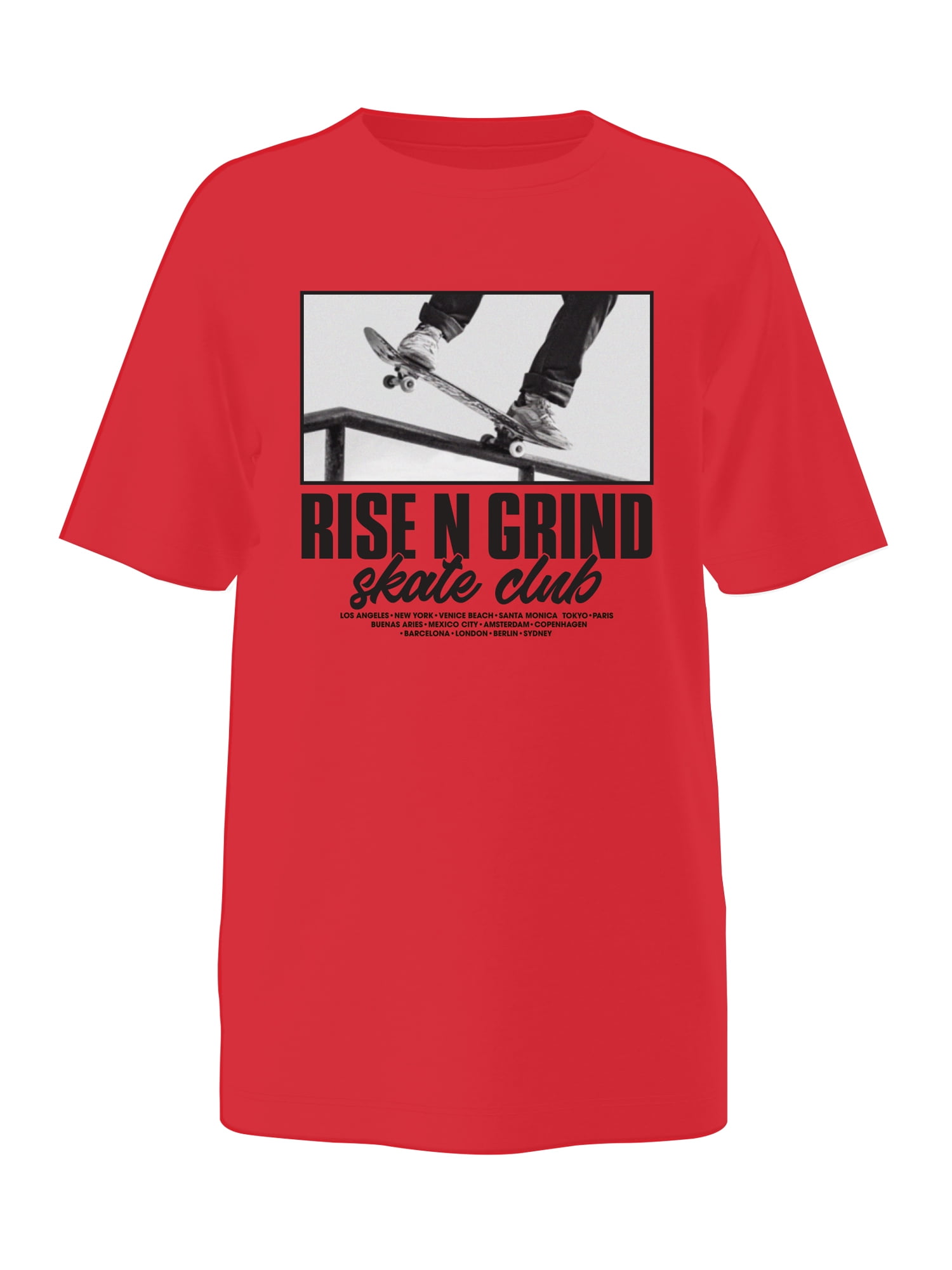 Wonder Nation, Boys' & Big Boys' Rise N' Grind Graphic Tee with Short Sleeves, Sizes 4-18
