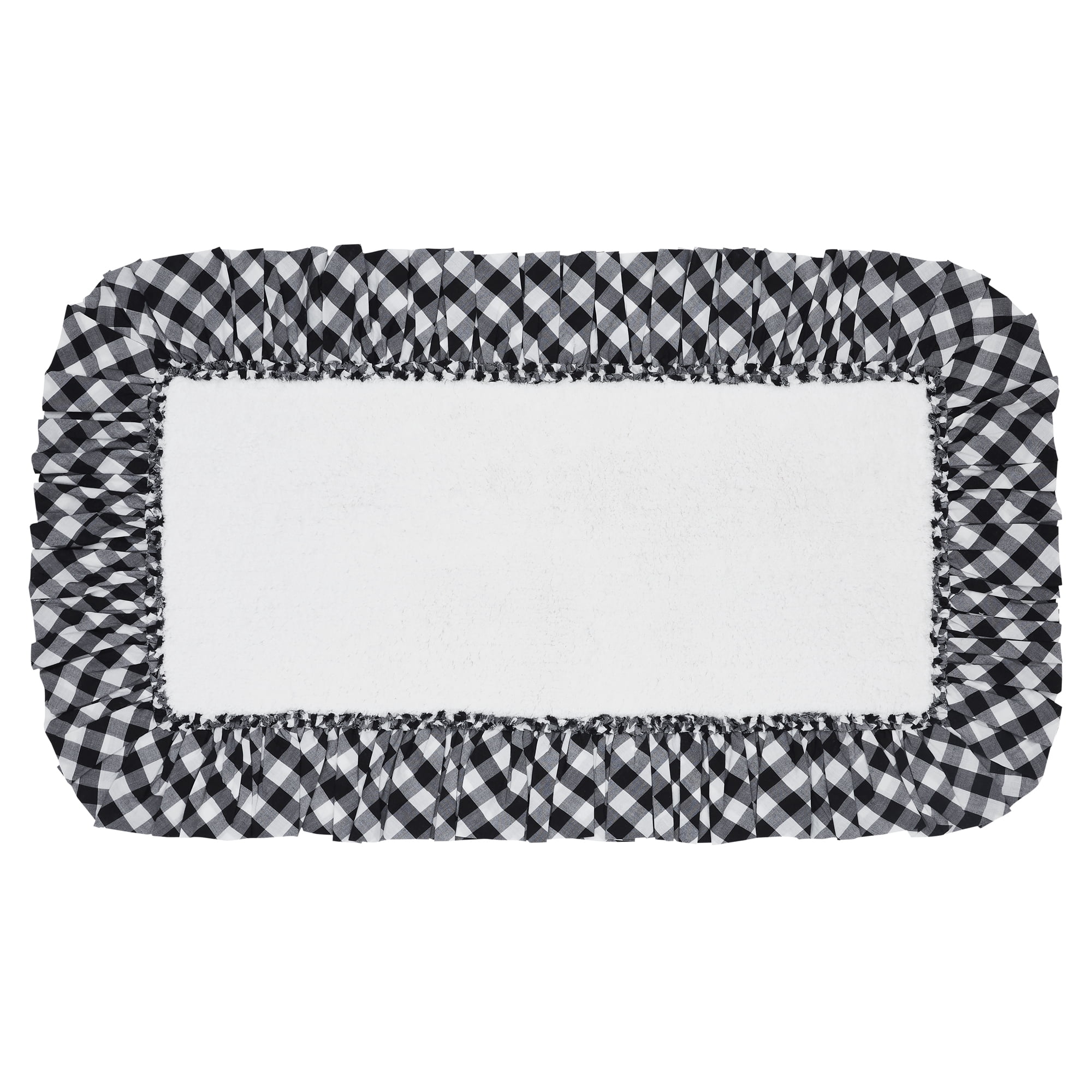 VHC Brands Annie Buffalo Check Bath Mat, Black, 27x48
