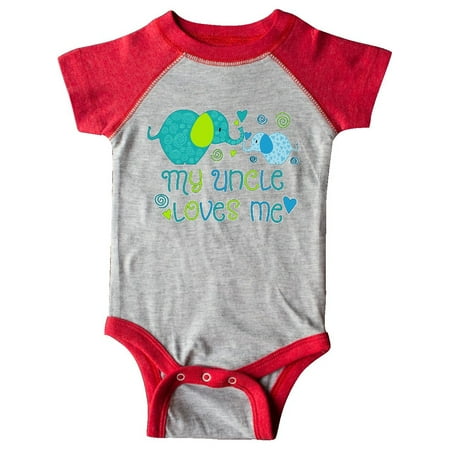 

Inktastic My Uncle Loves Me- Cute Elephants Gift Baby Boy or Baby Girl Bodysuit