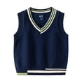 thumbnail image 1 of YTDSCS Gilet Sans Manches pour Garçons, Style Universitaire, Uniforme, Tricot, Printemps Automne, Col en V, Taille 2-7T, 1 of 8