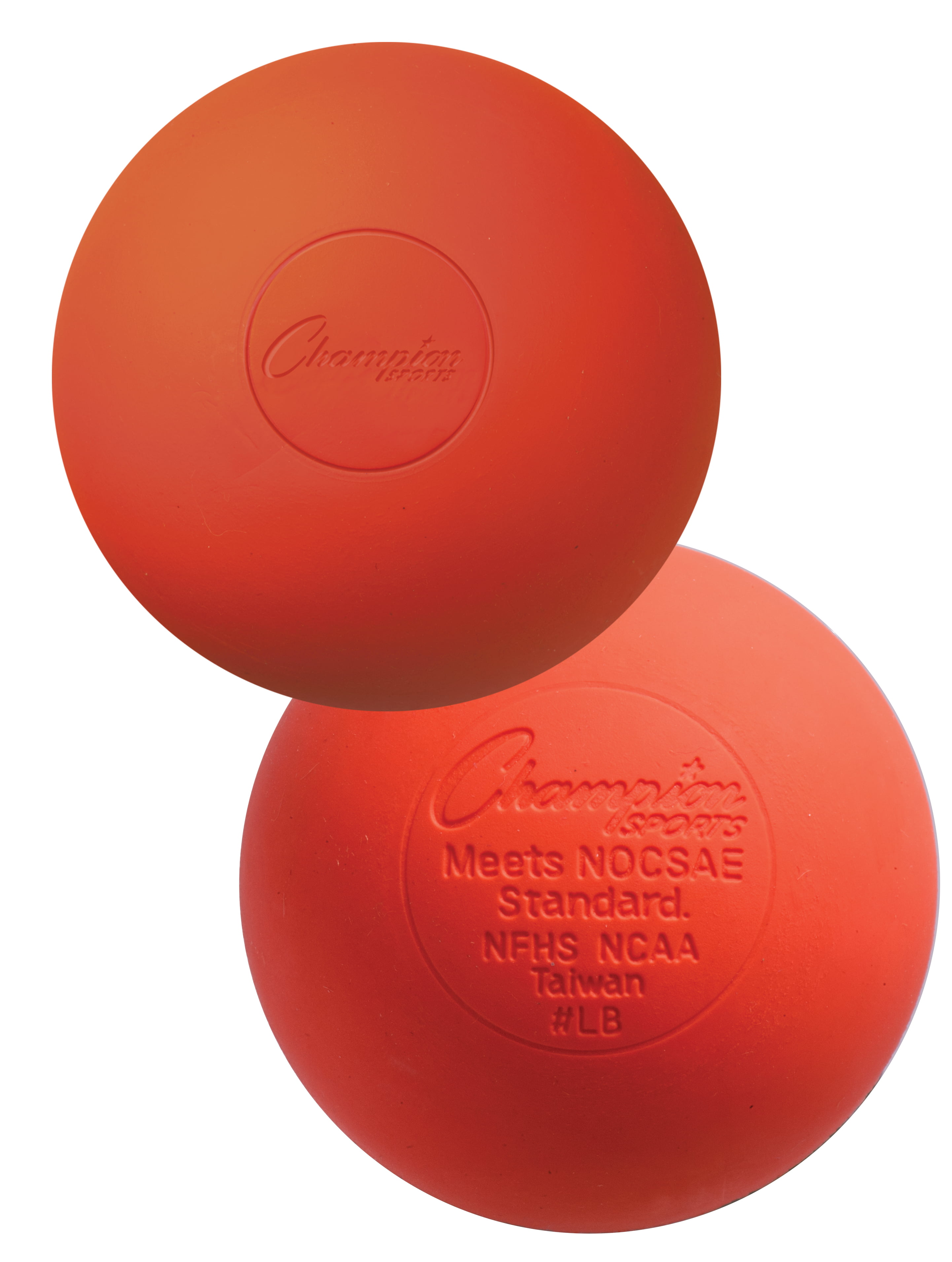 Red Pack of 2 Champion Sports Official Size Rubber Lacrosse Ball