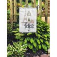 thumbnail image 2 of POGLIP Colorful Bonjour Lettering Hand Flowers French Hello Eiffel Tower Street Garden Flag Decorative Flag House Banner 12x18 inch, 2 of 2