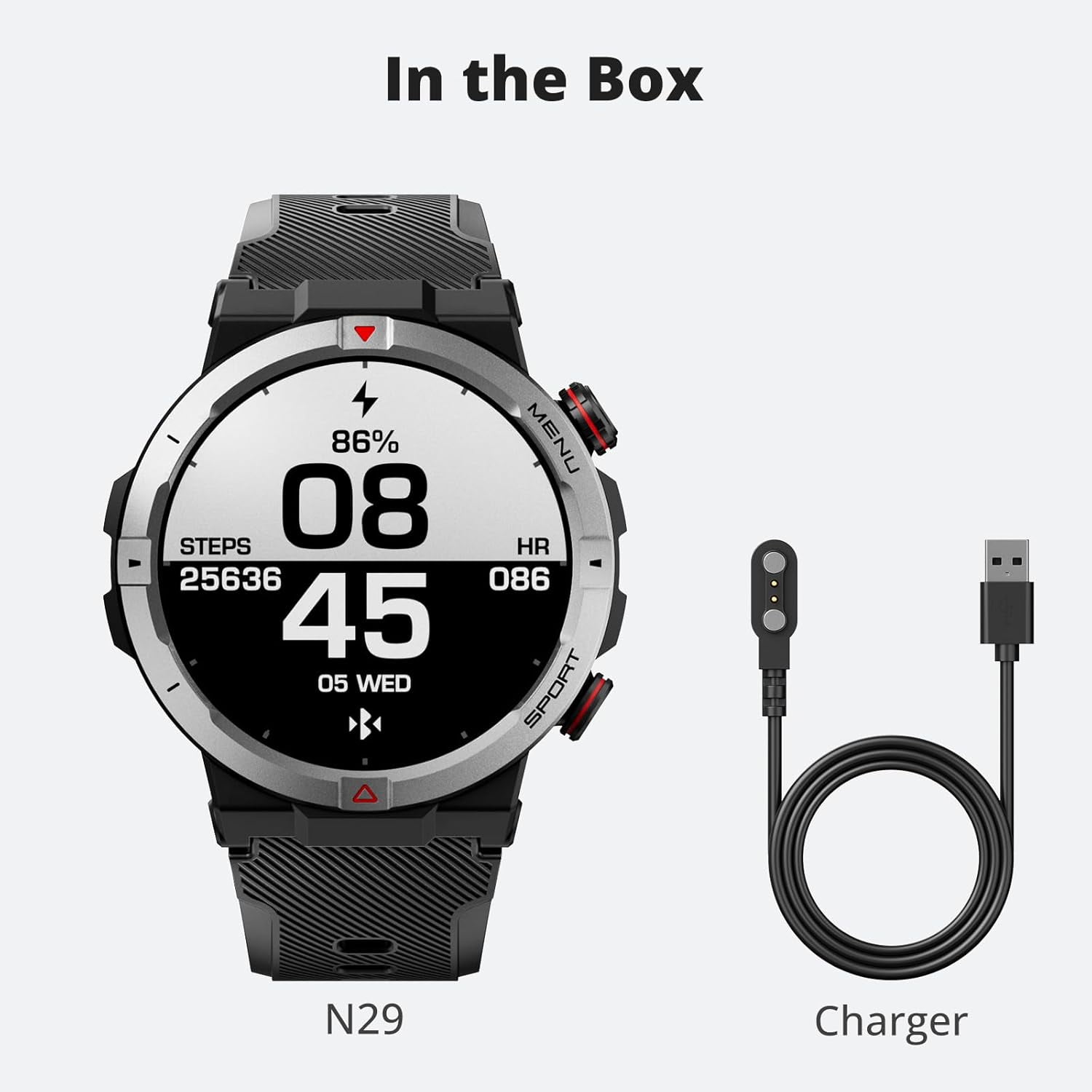 Men Smart Watches for Android/iphone 5ATM Waterproof 1.53'' HD Display,107 Sports Mode,Bluetooth Calling,Silver