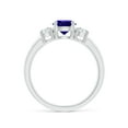 thumbnail image 2 of Angara Natural 0.9 Ct. Tanzanite with Diamond Classic Ring in Sterling Silver for Women (Ring Size: 3.5), 2 of 11