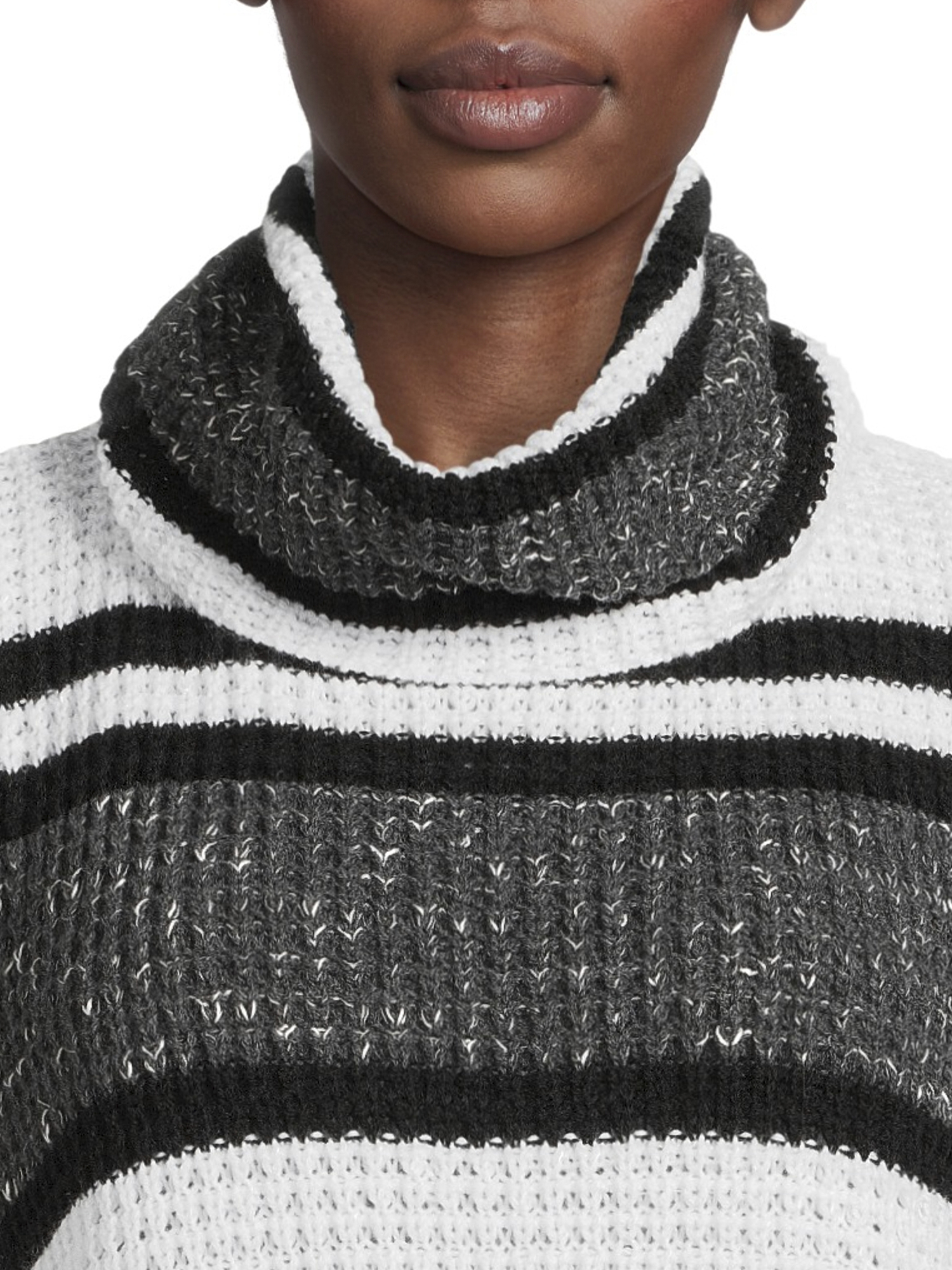 Time and Tru Women's Stripe Thermal Sweater