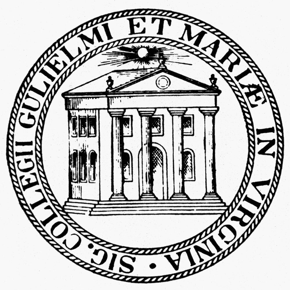William Mary College Nseal Of William And Mary College Established