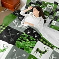 thumbnail image 4 of Manfei Wildlife Deer 7-Piece Bedding Comforter Set,Geometric Buffalo King Bedding Sets,Black Green Ultra Soft Bed Sheets,Super Cozy Abstract Room Decor,Reversible, 4 of 8