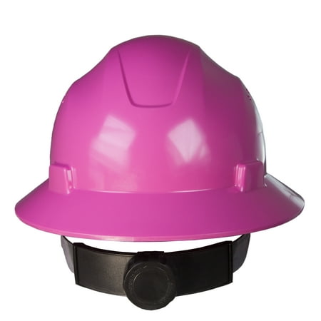 JORESTECH Safety Hard Hat Pink Full Brim Helmet with 4-Point Adjustable Ratchet