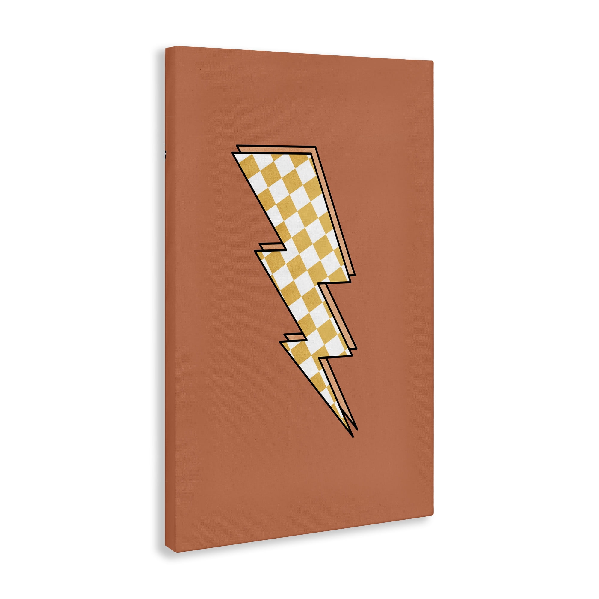 Stupell Industries Checking Lightning Bolt Abstract Painting Gallery Wrapped Canvas Art Print Wall Art, 16 x 24