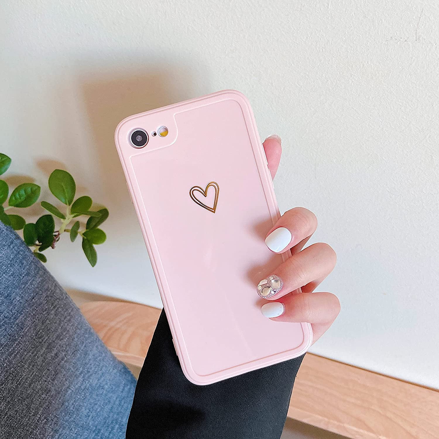 Case for iPhone iPhone 8 iPhone SE 2020, Cute Girls Love Heart Pattern Design Silicone Shockproof Protective Bumper Cover for iPhone 7/8/SE 2020 4.7", Beige-Hearts - Walmart.com