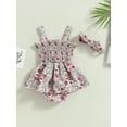 thumbnail image 4 of Bagilaanoe Newborn Baby Girl Rompers Dress Floral Print Sleeveless Bodysuit + Headband 3M 6M 12M 18M Infant Summer One Piece Tutu Skirts, 4 of 8