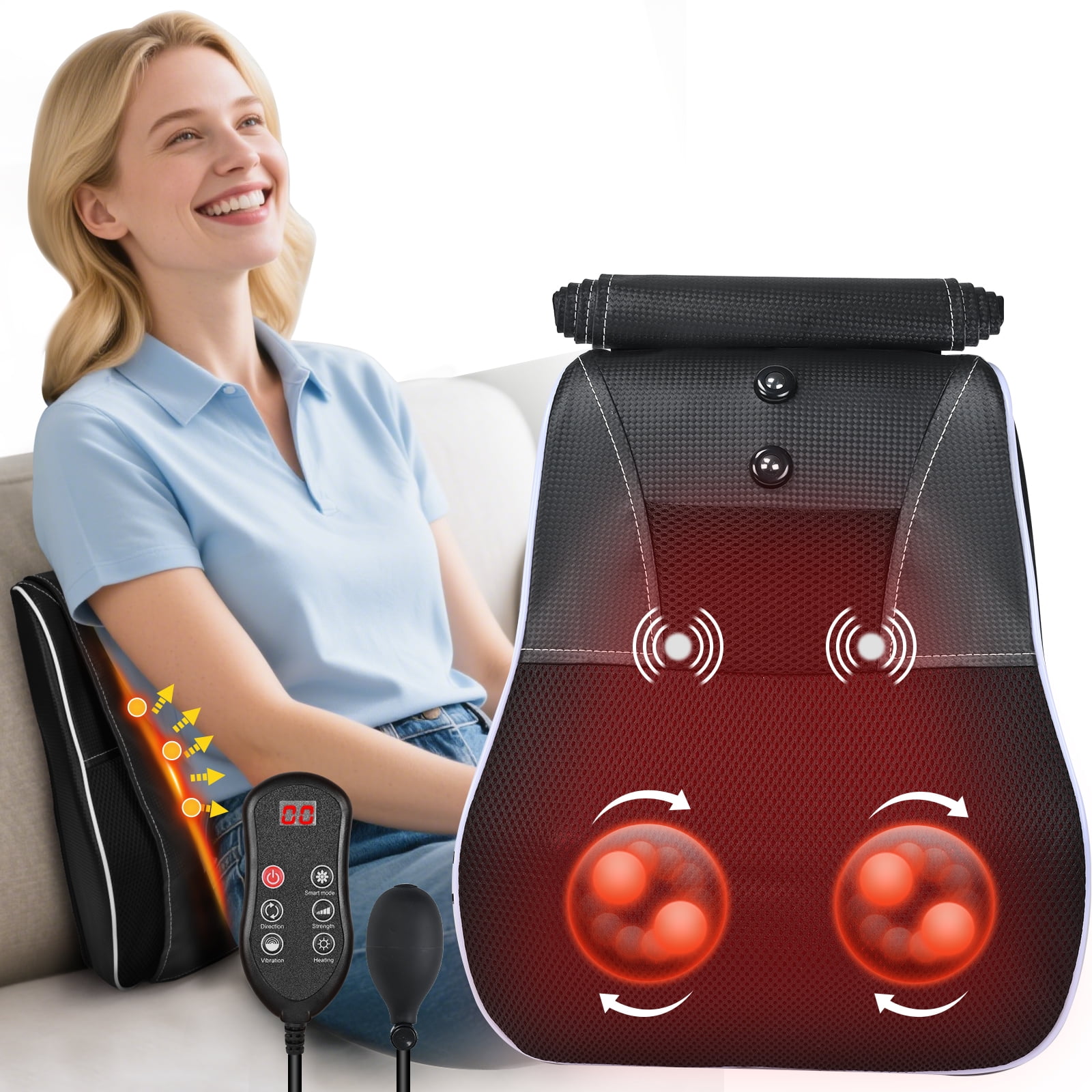 Shiatsu Neck and Back Massager with Heat,Neck Massager for Pain Relief deep Tissue,Christmas Gifts for Mom,Dad,Women