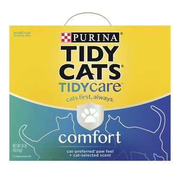 Purina Tidy Cats Multi-Cat Scented Clumping Cat Litter, Tidy Care Comfort Low Dust Formula, 24lb Box