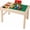 Natural Wood Color, variant on Wooden Sensory Table for Ages 3-6, Reversible Building Block Activity Table with 2 Pull-Out Storage Bins for Sand, Water, Crafts and Indoor Play