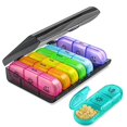 thumbnail image 2 of 21 compartments convenient 7 days a week individually packaged sealed moisture-proof plastic medicine box storage box, 2 of 6