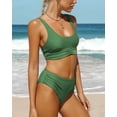 thumbnail image 3 of Charmo Women High Waisted Bikini Crop Top 2 Piece Bathing Suit Sports Swimsuit, 3 of 6