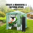 thumbnail image 2 of VEVOR 8 x 6 x 7.5 FT Mini Walk-in Greenhouse Garden Movable Plant Greenhouse Indoor Outdoor Portable Plant Gardening Canopy, W/ Roll-up Zipper Entry Door & Heavy Duty Steel Frame, Green, 2 of 9