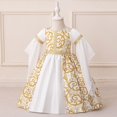 thumbnail image 6 of Gubotare Flower Girl Dress Baby Little Girls Dresses Long Sleeve Casual Birthday Party Dress Toddler Kids Swing Twirly Summer Sundress (Beige,Size 6-9 Months), 6 of 9