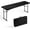 Black, variant on Folding Table 6FT Narrow Portable Foldable Plastic Heavy Duty Long Table, Fold-in-Half with Carrying Handle for Indoor Outdoor Meeting, Buffet, Party, Wedding, Home Work, 6 Foot, White