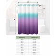 thumbnail image 6 of No Hook Shower Curtain with Snap in Liner, Turquoise Purple Stripe Gradient Hotel Shower Curtains for Bathroom, Washable Shower Curtain Liner Set with Mesh Top Window, 72"x72", 6 of 6