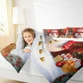 thumbnail image 4 of jejeloiu Kawaii Snowmen Queen Comforter Set,Merry Christmas Bedding Sets,Xmas Tree Gifts Bedding Comforter Set For Childrem,Ultra Soft Home Decor Reversible,3pcs, 4 of 8