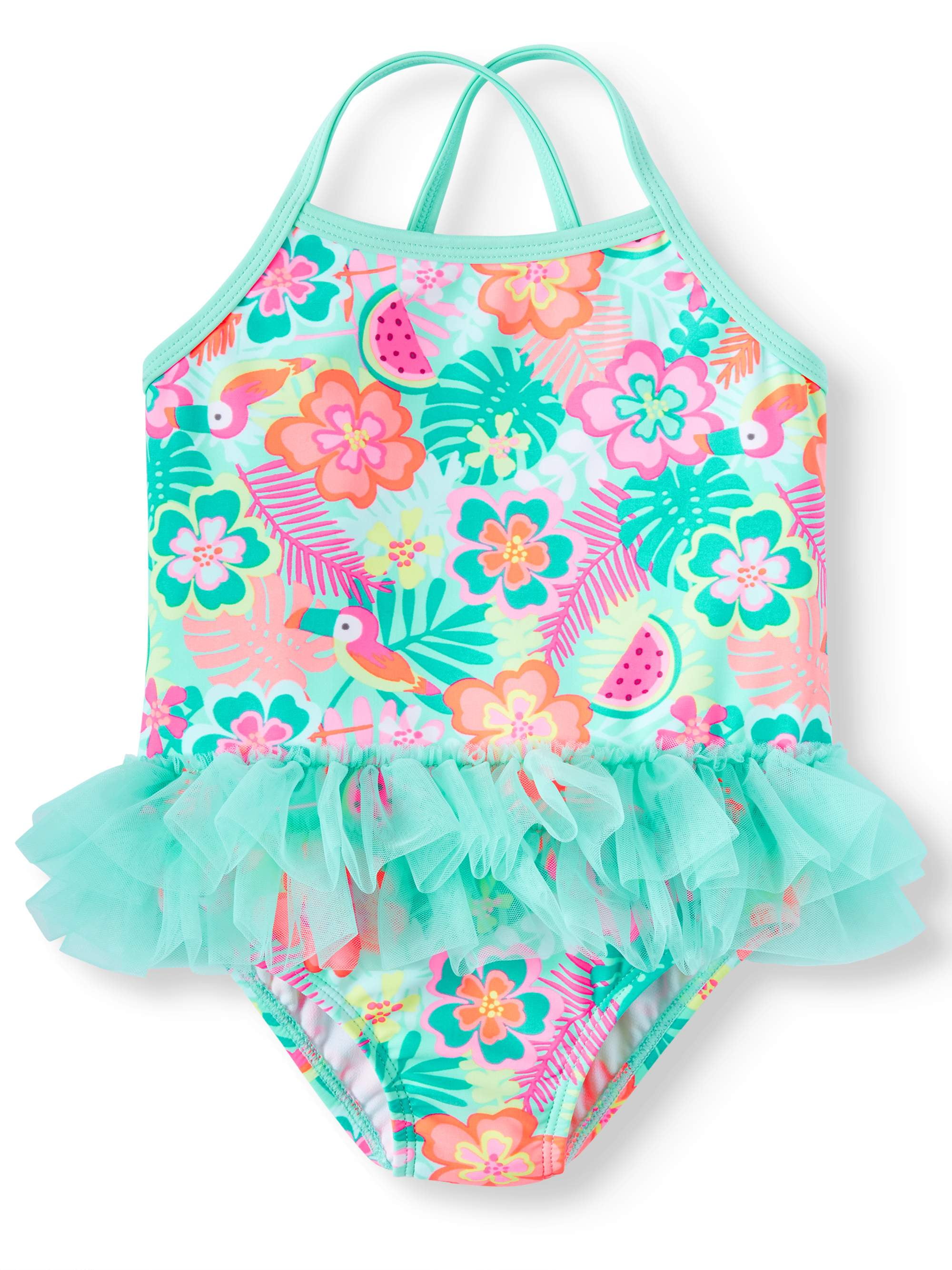 Toddler Girls' Floral Tutu 1Piece Swimsuit