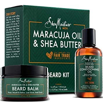 Shea Moisture Beard Oil & Balm Grooming Kit For Men, Organic All natural Maracuja & Shea Oils, Beard Conditioning Oil, 3.2 Ounce & Beard Balm, 4 Ounce. Moisturize & (Best Oil For Beard Conditioning)
