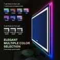 thumbnail image 2 of LED Bathroom Mirror with RGB Lighting, Front and Backlight, Fog-Free, Adjustable Brightness – Modern Wall-Mounted Vanity Mirror, IP54 Waterproof, ETL Listed, 2 of 8