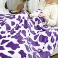 thumbnail image 3 of Purple Blanket Lightweight Soft Lilac Violet Fleece Blankets Cozy Fuzzy Throw, 3 of 8