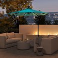 thumbnail image 2 of Outsunny 10ft Outdoor Cantilever Umbrella with Solar Lights Turquoise, 2 of 10