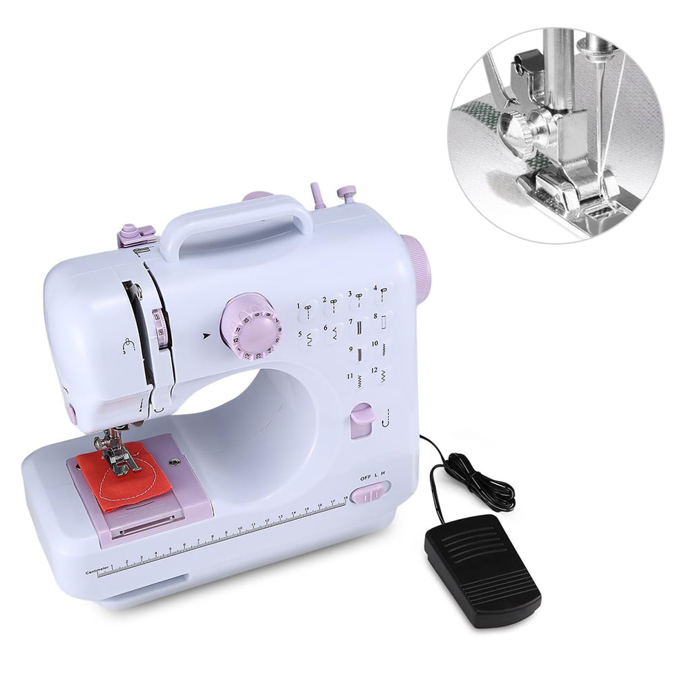Sewing Machine with Foot Pedal,Double Speed Control Electric Overlock Small Household Sewing Tool for DIY Beginners