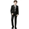 thumbnail image 2 of 4pcs Boys Formal Gentleman Outfits Long Sleeve Boys Clothing Set For Competition Wedding Banquet Dress, 2 of 5