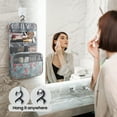 thumbnail image 3 of InnOrca Portable Travel Toiletry Bag Home Cosmetic Organizer Makeup Bag, Blue & Flamingo, 3 of 7