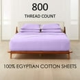 thumbnail image 2 of ABORN 800-Thread-Count, 100% Egyptian Cotton, 6 PC Full Lilac 12" Deep Pockets, 2 of 8