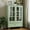 Green, variant on Modern Buffet Cabinet with Drawer, Freestanding Storage Sideboard Cupboard with Glass Doors and Adjustable Shelve, Storage Cabinet Organizer for Home Office, White