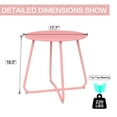 thumbnail image 3 of Fionafurn Round Metal Side Table, End Table, Small Patio Coffee Table for Porch Yard Balcony Garden, Pink, 3 of 9