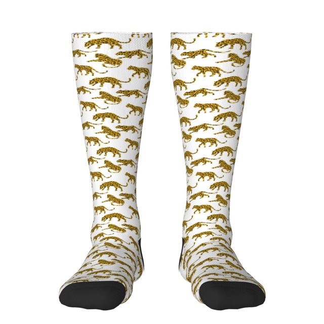 Balery Leopard Print Calcetines novedosos Calcetines deportivos Calcetines hasta la rodilla Calcetines de algodón Calcetines originales y geniales