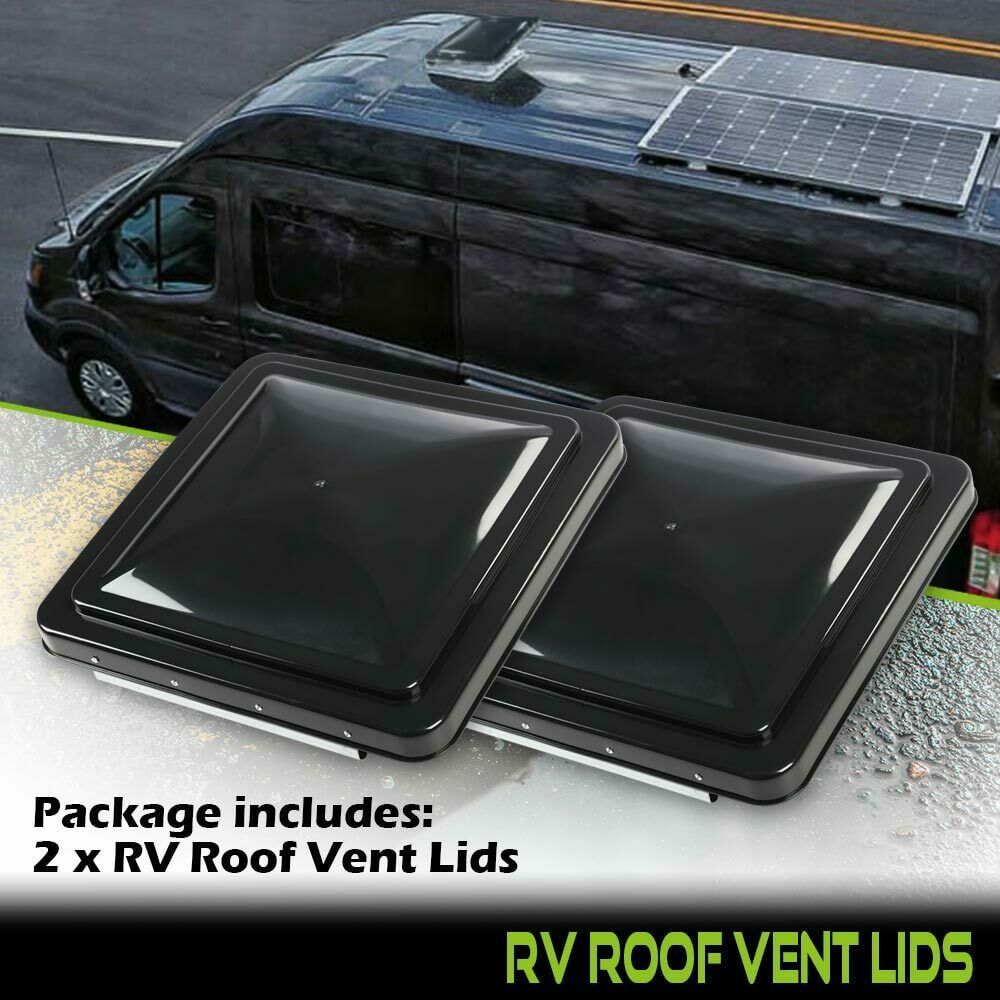 GPlus 2Pcs 14"X14" RV Replacement Roof Vent Cover Black Camper