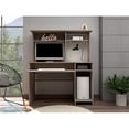 thumbnail image 5 of TUHOME Compu 120 Hutch Desk, Retractable Keyboard, Hutch, Shelf for CPU, Multiple Shelves, Light Grey, For Office, 5 of 7