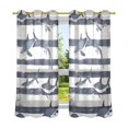 thumbnail image 6 of Yayeee Window Curtains Set of 2 for Living Room Light Filtering 63"x52", Light Sharks, 6 of 7