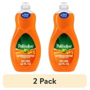 (2 pack) Ultra Palmolive Antibacterial Dish Liquid, Orange Scent, Mess-Free, Easy-Flip Cap, 42 fl oz