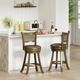 thumbnail image 2 of Gymax Set of 2 Bar Stools 25'' Swivel Bar Chairs w/ PE Rattan Backrest Counter Height, 2 of 8