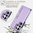 thumbnail image 2 of Cutyskin for Samsung Galaxy S22 Ultra Wallet Case【RFID Blocking】 with Card Holder Cash Pocket Zipper Bills Slot, Soft PU Leather Magnetic Back Folio Kickstand, Finger Ring Holder Hook Case, Purple, 2 of 9