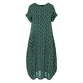 thumbnail image 4 of Womens Dresses Casual Plus Size Women Pockets O-Neck Polka Dot Printing Short Sleeve Long Dress clothes under $10.00, 4 of 4