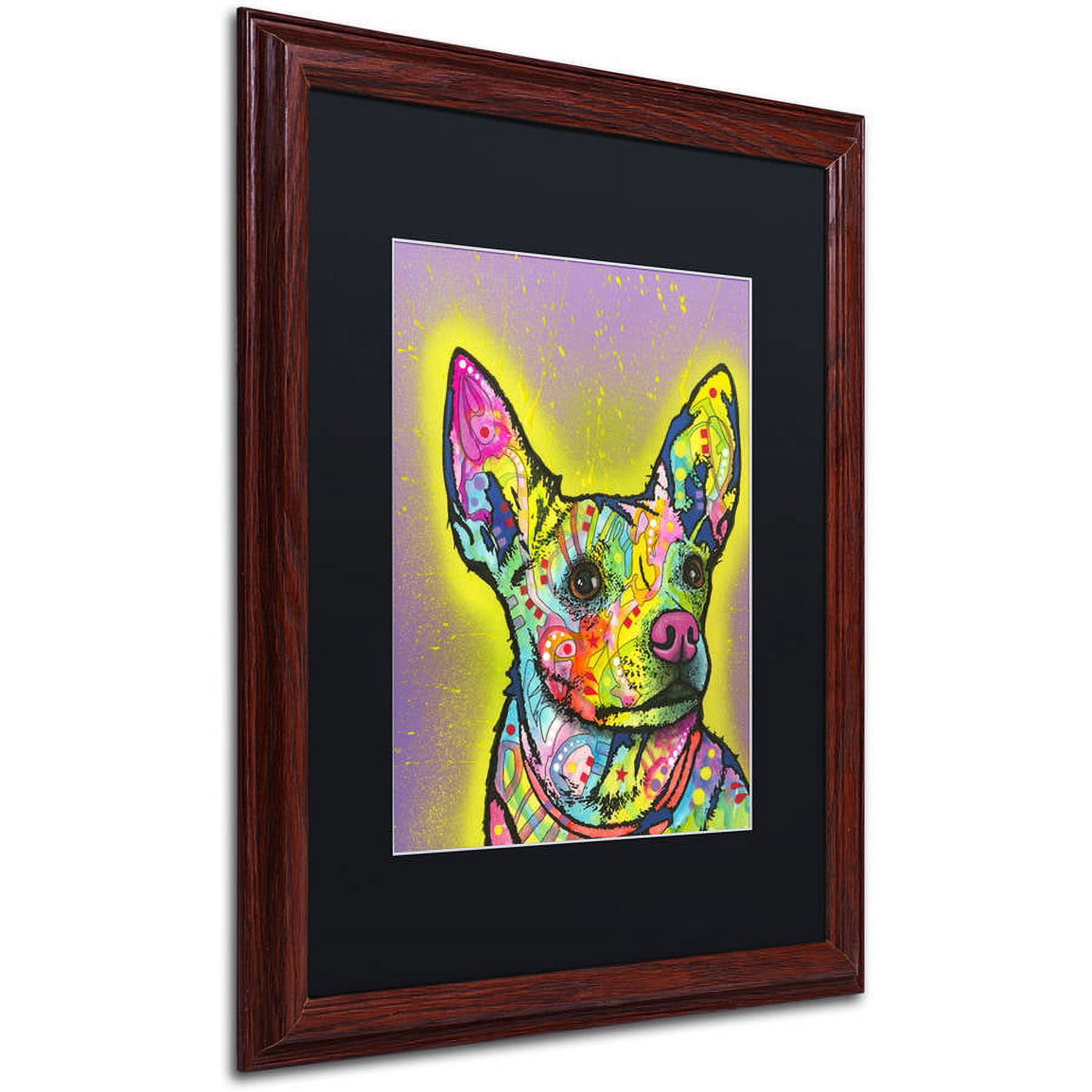 Trademark Fine Art "Listening" Canvas Art by Dean Russo, Black Matte, Wood Frame