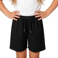 thumbnail image 2 of Amidoa Girls Shorts Elastic Waist Soft Solid Color Casual Summer Shorts for Kids Black Size 10, 2 of 5