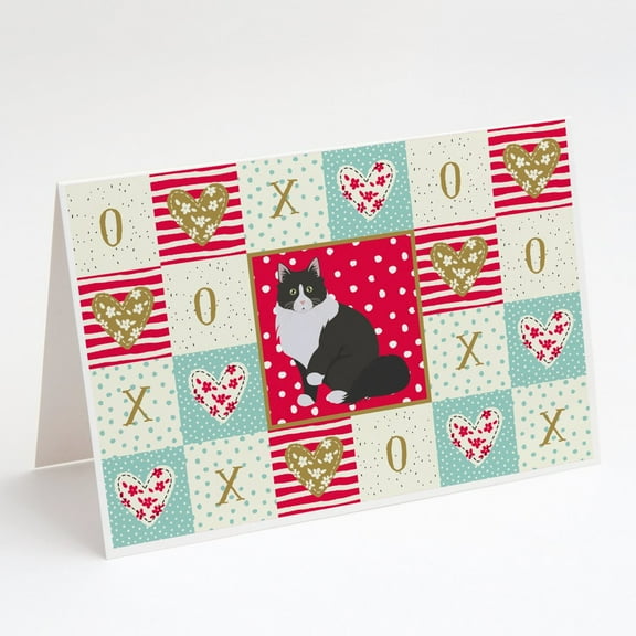 Siberian Forest Cat Love Greeting Cards and Envelopes Pack of 8