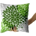 thumbnail image 3 of Green Dahlia Pillow Covers 16x16 in Spring Sage Green Geometric Floral Throw Pillows Modern Flower Couch Pillow Cases Set of 2 Farmhouse Rustic Home Decor for Room Cushion Porch Patio Outdoor, 3 of 6