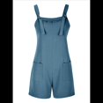 thumbnail image 3 of Cortos de Verano A para Mujer, Casuales Sin Mangas con Bolsillos Azul Mar S, 3 of 9